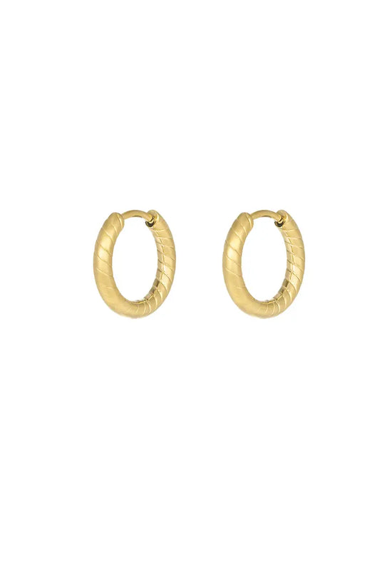 Boucles d'oreilles en relief raffinées - Couleur or